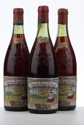 CHATEAUNEUF DU PAPE CLOS DU PAPE CLEMENT 1936 - Antonin Establet - 3 Bottles