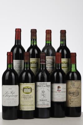 MIXED LOT BORDEAUX 9 BOTTLES NV - 1983 Camensac / 3*1983 Labegorce / 1983 Monbrison / 2*1985 Les Fiefs de Lagrange / 1988 Marquis de Terme / 1996 Gravyron - 1 Bottle