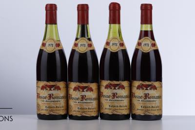VOSNE ROMANEE LES MALCONSORTS 1978 - Cathiard Molinier - 4 Bottles