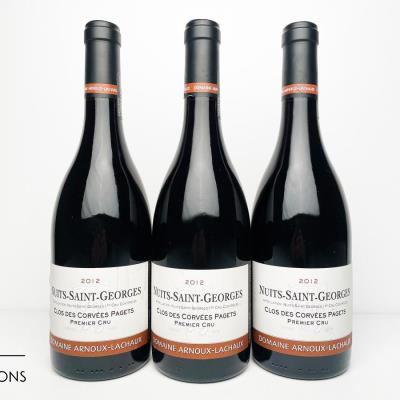 NUITS ST GEORGES CLOS DES CORVEES PAGETS 2012 - Arnoux Lachaux - 3 Bottles