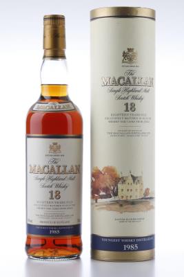 1985 MACALLAN 18 Y - Matured in sherry oak casks from Jerez - 1 Bottle - Tube