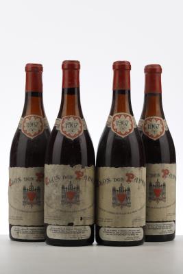 CHATEAUNEUF DU PAPE CLOS DES PAPES 1967 - Paul Avril - Mb - 4 Bottles