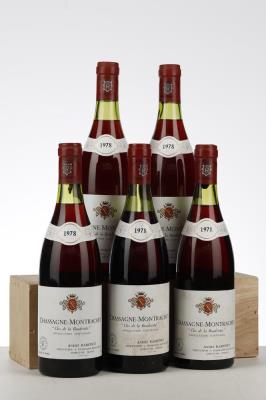 CHASSAGNE MONTRACHET CLOS DE LA BOUDRIOTTE 1978 - Andre Ramonet - 5 Bottles