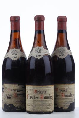 BEAUNE CLOS DES MOUCHES 1959 - Joseph Drouhin - Grafé Lecocq - 3 Bottles