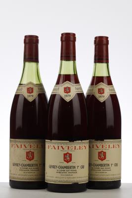GEVREY CHAMBERTIN LA COMBE AUX MOINES 1979 - Faiveley - 3 Bottles
