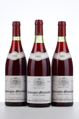 CHASSAGNE MONTRACHET 1981 - B. Bachelet - 3 Bottles
