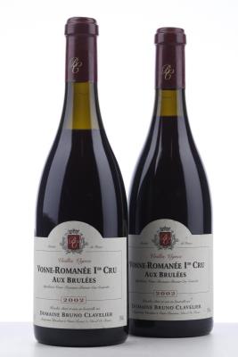 VOSNE ROMANEE AUX BRULEES VIEILLES VIGNES 2002 - Bruno Clavelier - 2 Bottles