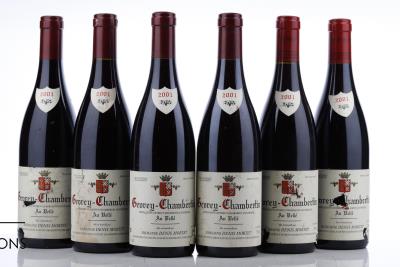 GEVREY CHAMBERTIN AU VELLE 2001 - Denis Mortet - 6 Bottles