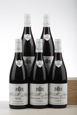 RULLY ROUGE LES CHAPONNIERES 3*2015 + MERCUREY LES NAUGUES 2* 2015 - Paul Jacqueson - 5 Bottles