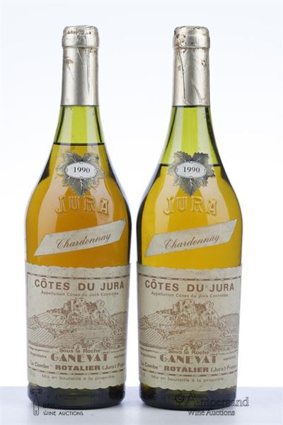 COTES DU JURA SOUS LA ROCHE LA COMBE ROTALIER BLANC 1990 - Ganevat - 2 Bottles
