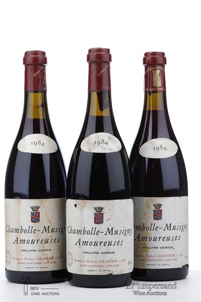 CHAMBOLLE MUSIGNY LES AMOUREUSES 1984 - Robert Groffier - 3 Bottles