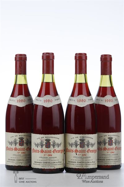 NUITS ST GEORGES 1ER CRU 1980 - Georges Chevillon - 4 Bottles