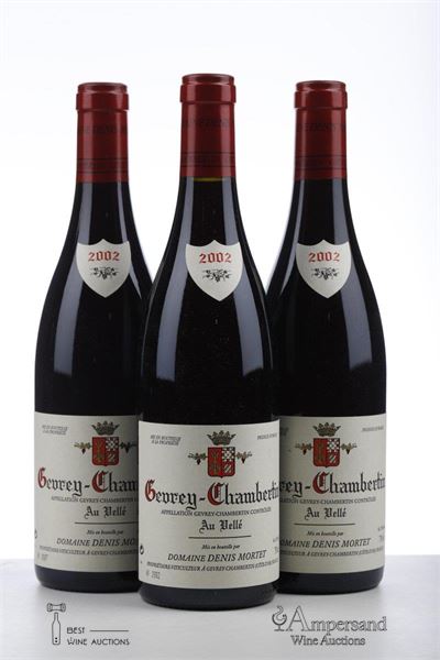 GEVREY CHAMBERTIN AU VELLE 2002 - Denis Mortet - 3 Bottles