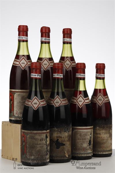 BEAUNE LES CENT VIGNES 1966 - Coron - 7 Bottles