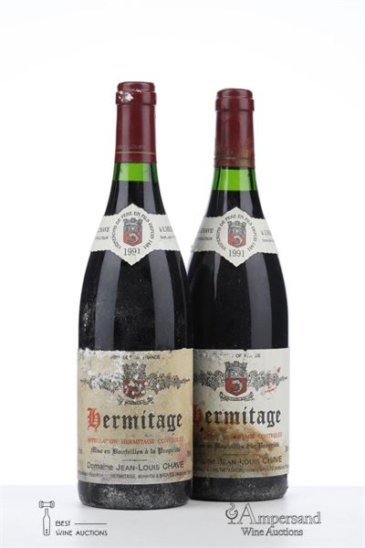HERMITAGE ROUGE 1991 - Jean Louis Chave - 2 Bottles