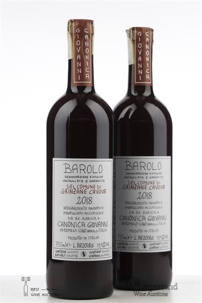BAROLO DEL COMUNE DI GRINZANE CAVOUR 2018 - Canonica - 2 Bottles