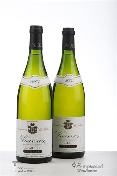 VOUVRAY DOMAINE DU CLOS NAUDIN SEC 1* + DEMI SEC 1* 2005 - Philippe Foreau - 2 Bottles