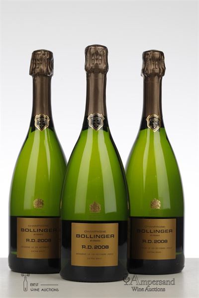 BOLLINGER 2008 R.D. DEGORGEMENT 10/2022 - Bollinger - 3 Bottles