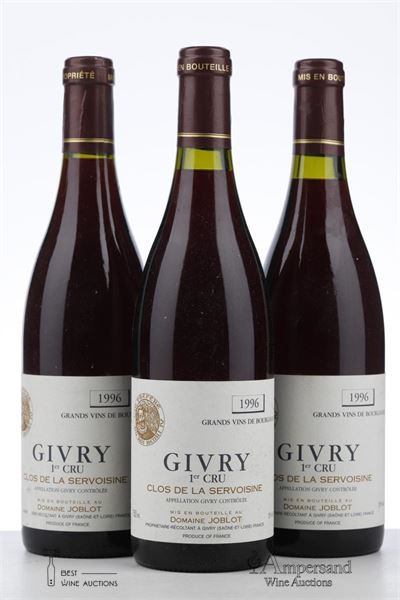 GIVRY ROUGE CLOS DE LA SERVOISINE 1996 - Joblot - 3 Bottles