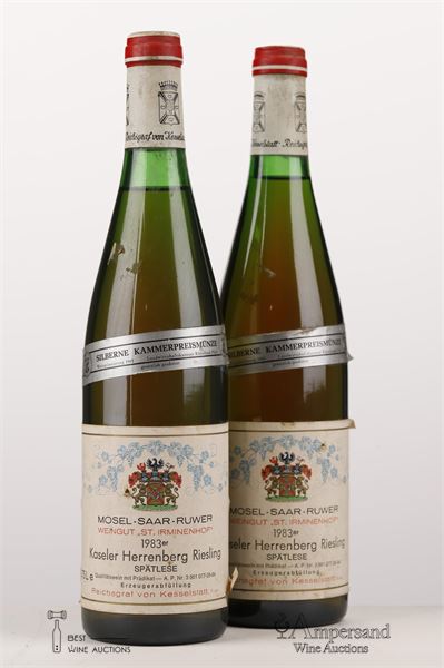 RIESLING KASELER HERRENBERG SPATLESE 1983 - St Irminenhof  - 2 Bottles