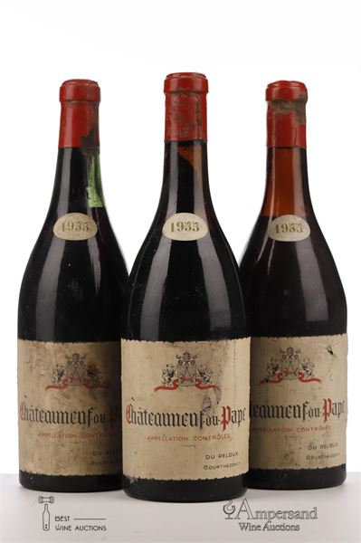CHATEAUNEUF DU PAPE 1955 - Du Peloux - 3 Bottles