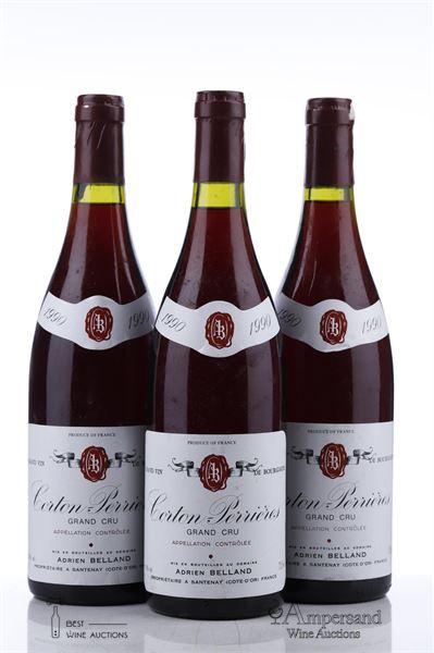 CORTON PERRIERES 1990 - Adrien Belland - 3 Bottles
