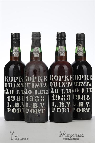 KOPKE QUINTA S.LUIZ LATE BOTTLED VINTAGE PORT 1988 - Kopke - Bottled in 1994 - 4 Bottles