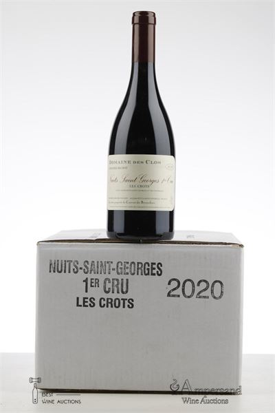 NUITS ST GEORGES LES CROTS 2020 - Domaine des Clos Gregoire Bichot - 6 Bottles - Oc 6