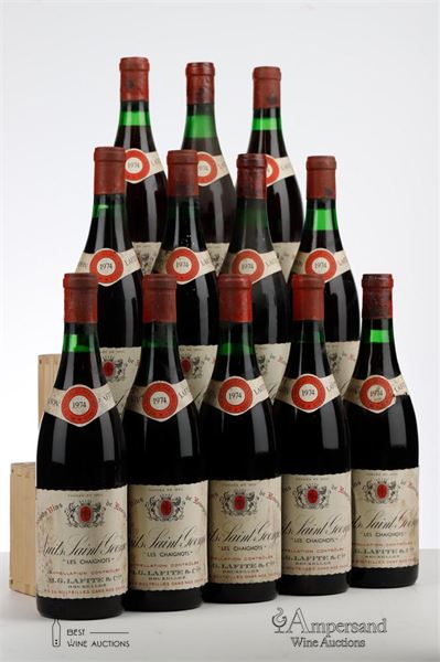 NUITS ST GEORGES LES CHAIGNOTS 1974 - Lafite - 12 Bottles