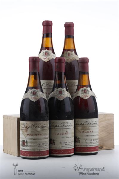 VOLNAY 1964 - Joseph Drouhin - Grafe Lecocq - 5 Bottles