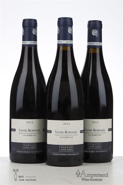 VOSNE ROMANEE LES BARREAUX 2012 - Anne Gros - 3 Bottles