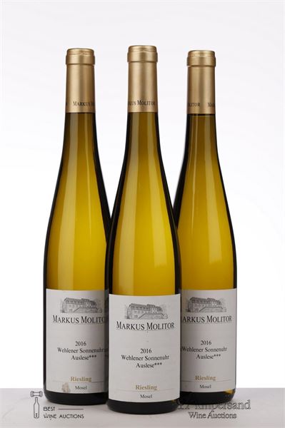 RIESLING WEHLENER SONNENUHR  AUSLESE *** GOLD CAPSULE 2016 - Markus Molitor - 3 Bottles