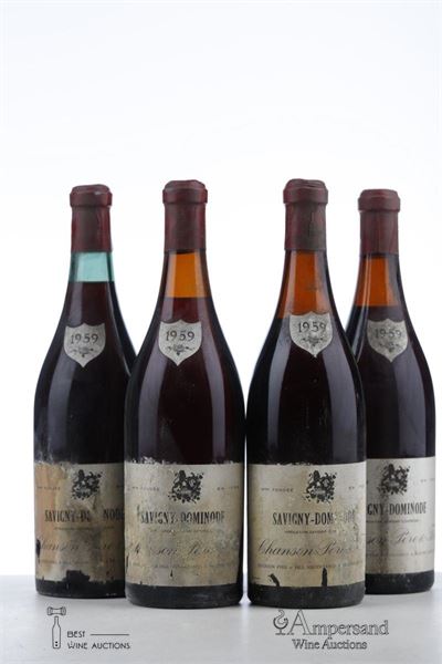 SAVIGNY LES BEAUNE LA DOMINODE 1959 - Chanson - MB - 4 Bottles