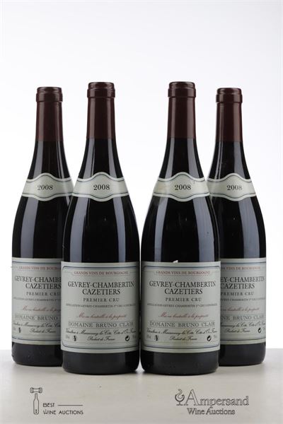 GEVREY CHAMBERTIN LES CAZETIERS 2008 - Bruno Clair - 4 Bottles