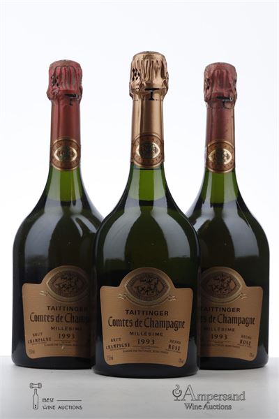 TAITTINGER COMTES DE CHAMPAGNE ROSE 1993 - Taittinger - 3 Bottles