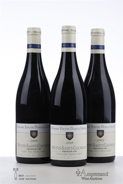 NUITS ST GEORGES CLOS DES ARGILLIERES 2009 - Dureuil Janthial - 3 Bottles