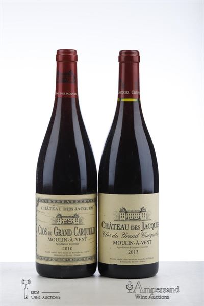 MOULIN A VENT CLOS DU GRAND CARQUELIN CHATEAU DES JACQUES 1*2010 + 1*2013   - Louis Jadot - 2 Bottles
