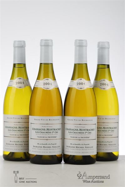 CHASSAGNE MONTRACHET BLANC LES CHAUMEES CLOS DE LA TRUFFIERE 2004 - Michel Niellon - 4 Bottles