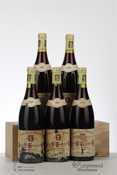 NUITS ST GEORGES LES BOUDOTS 1989 - G. Prieur - 5 Bottles