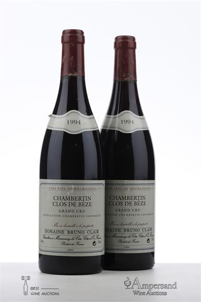 CHAMBERTIN CLOS DE BEZE 1994 - Bruno Clair - 2 Bottles