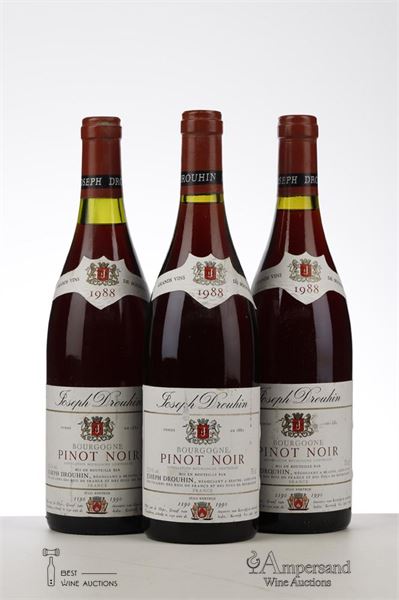 BOURGOGNE PINOT NOIR 1988 - Joseph Drouhin - 3 Bottles