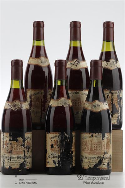 CHASSAGNE MONTRACHET ROUGE 1989 - Domaine des Hautes Cornieres - 6 Bottles