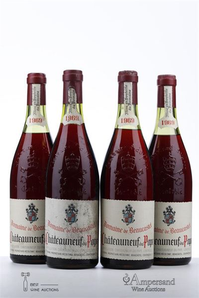CHATEAUNEUF DU PAPE BEAUCASTEL 1969 - Beaucastel - 4 Bottles