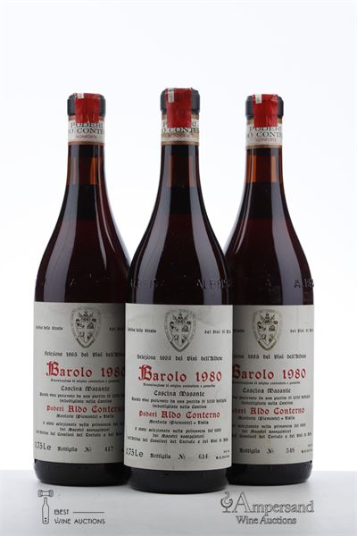 BAROLO CAVALIERI DEL TARTUFO 1980 - Conterno Aldo - 3 Bottles