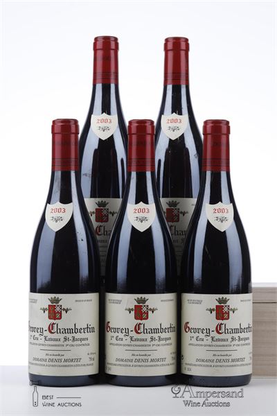 GEVREY CHAMBERTIN LAVAUX ST JACQUES 2003 - Denis Mortet - 5 Bottles