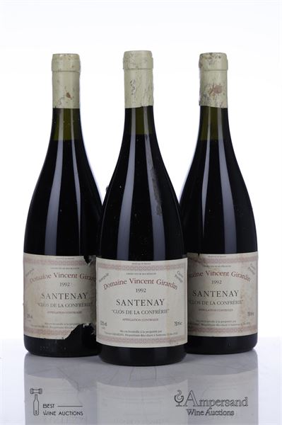 SANTENAY CLOS DE LA CONFRERIE 1992 - Vincent Girardin - 3 Bottles