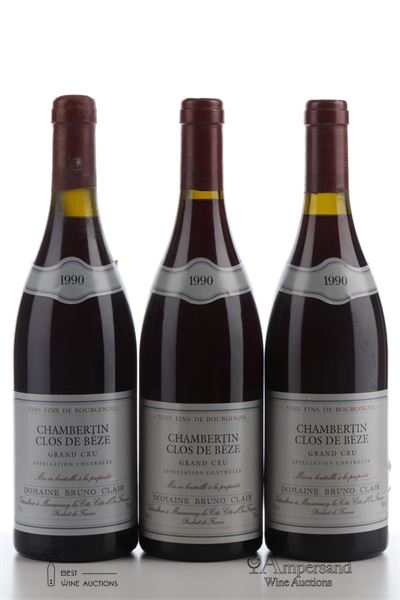 CHAMBERTIN CLOS DE BEZE 1990 - Bruno Clair - 3 Bottles