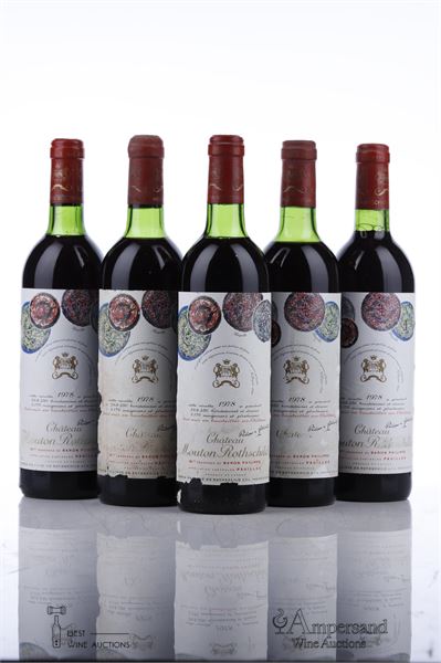 MOUTON ROTHSCHILD 1978 - 5 Bottles - Owc 12