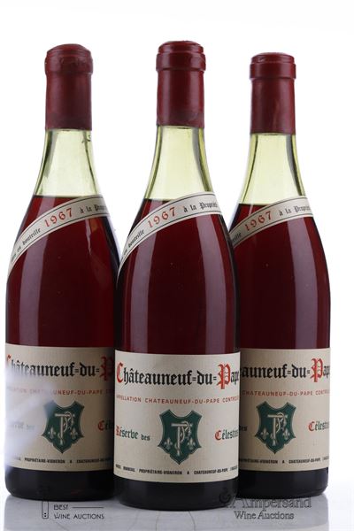 CHATEAUNEUF DU PAPE RESERVE DES CELESTINS 1967 - Marcel Bonneau - 3 Bottles