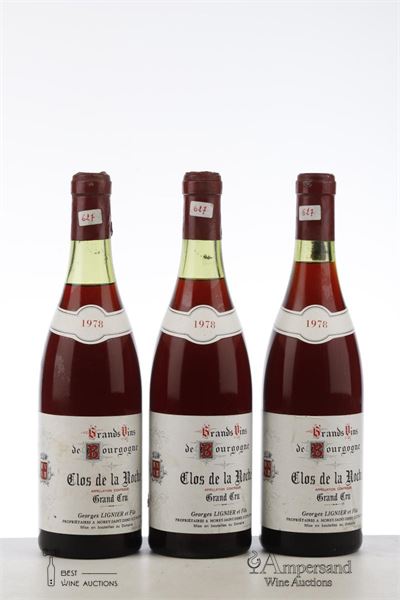 CLOS DE LA ROCHE 1978 - Georges Lignier - 3 Bottles